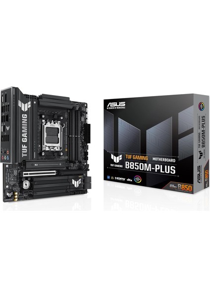 Tuf Gamıng B850M-PLUS Amd B850 Am5 Ddr5 8000 Dp HDMI 3x M2 Usb3.2 Gen 2x2 Aura Rgb 2.5gbit Lan Matx 14+2+1 Güç Aşamaları, 1xgen5 M.2, Ready For Advanced Aı Pc