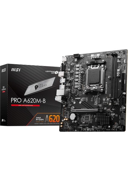 Pro A620M-B Am5 Ddr5 6800MHZ(OC) HDMI VGA M.2 Usb3.2 Jargb_v2 Matx