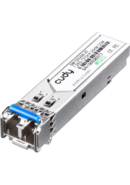 SM100GSA-20 1,25GB/SN,1310NM Fp, Sm, 20KM,12,5DB Endüstriyel Sfp Modül Metal Switch