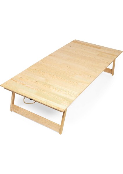 Katlanır Sabit Ayaklı Kamp, Piknik ve Bahçe Masası 70X150 cm - Ham Naturel Renk