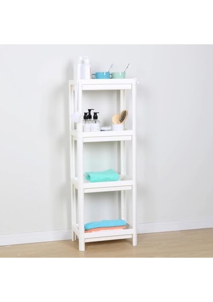 Home 4 Katlı Geçmeli Plastik Banyo ve Mutfak Organizeri, Kolay Montajlı 4 Katlı Raf, Mutfakta ve Banyoda Kullanım Için Ideal, Dayanıklı Depolama Çözümü (Beyaz) fiyatları