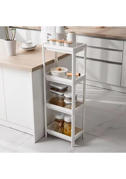 Home 4 Katlı Geçmeli Plastik Banyo ve Mutfak Organizeri, Kolay Montajlı 4 Katlı Raf, Mutfakta ve Banyoda Kullanım Için Ideal, Dayanıklı Depolama Çözümü (Beyaz) modelleri