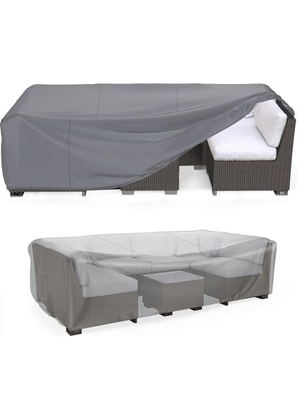 Mobilyası Örtüsü, Bahçe Mobilyası Brandası, Su Geçirmez, Rüzgar Geçirmez, Uv Dayanıklı, Bahçe Mobilyası Örtüsü, Bahçe Mobilya Brandası Masa Sandalye Koruma Örtüsü (Grı, (250 * 210 * 80))