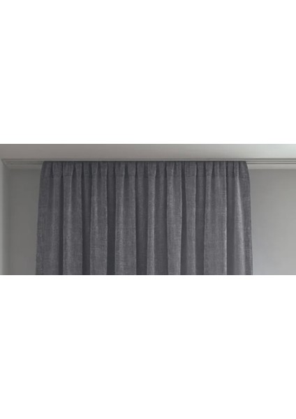 Düz Pilesiz Keten Koyu Gri Tül Perde fiyatları