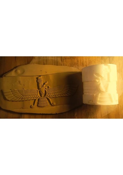 8 cm Doku Rulosu Seramik & Polimer Kil Desen Rulosu Ahura Mazda Desen Oklavası