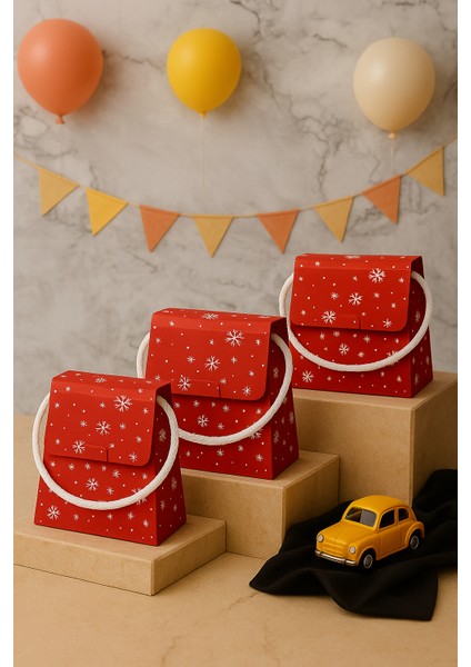 Bymeyla 25 Adet Konsept Özel Tasarım Kar Desenli Hediye Kutusu Çanta Boş Karton Hediye Paketi Hediyelik fiyatları