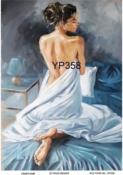 YP358 Kadın Desenli Kendinden Yapışkanlı Pirinç Dekopaj 29*42