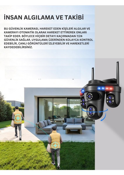S316 Wifi Güvenlik Kamerası 4 Kameralı 20MP Ultra Hd Ptz Hareketli Sesli Gece Görüşlü Akıllı Kamera modelleri
