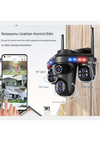 S316 Wifi Güvenlik Kamerası 4 Kameralı 20MP Ultra Hd Ptz Hareketli Sesli Gece Görüşlü Akıllı Kamera fırsatları