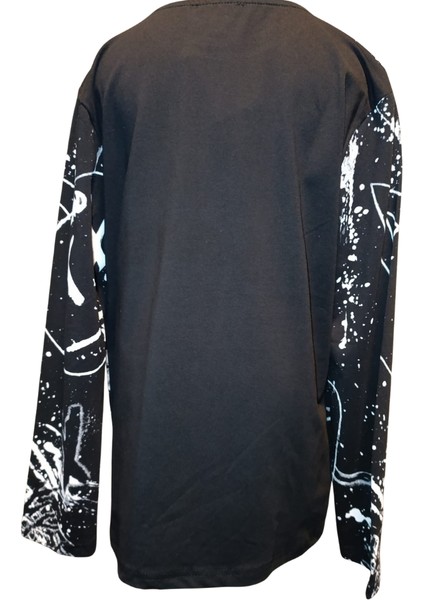 Fancy Kids Antalya Erkek Çocuk Siyah Sweatshirt Neon Kabartma Baskılı Pamuk Kumaş fiyatları