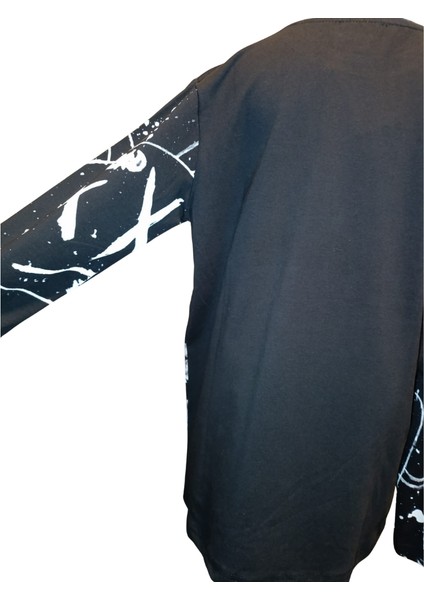 Fancy Kids Antalya Erkek Çocuk Siyah Sweatshirt Neon Kabartma Baskılı Pamuk Kumaş modelleri