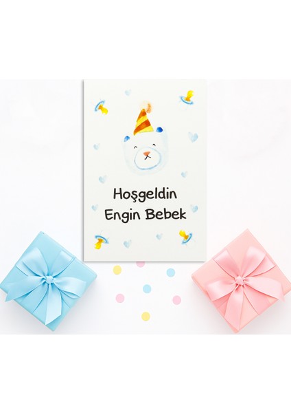 10X14 cm Kişiselleştirilebilir Hoşgeldin Bebeğim Temalı 10 Adet Kart Model-3