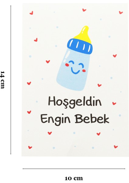 10X14 cm Kişiselleştirilebilir Hoşgeldin Bebeğim Temalı 10 Adet Kart Model-4 fiyatları