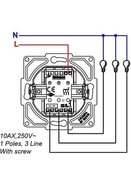 Quantum Siyah 3'lü Anahtar (Ovivo) Çerçeve Hariçtir. modelleri