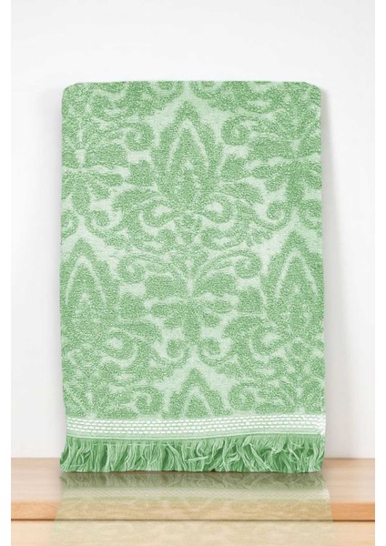 2 Parça Jakarlı Banyo Havlu Takımı &#37;100 Pamuklu 90X150 cm Arden Yeşil fiyatları