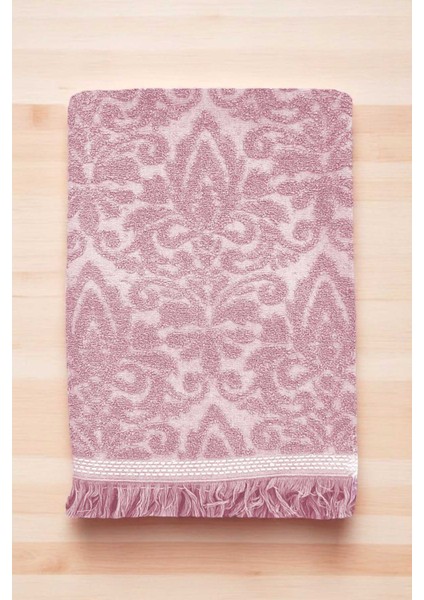 2 Parça Jakarlı Banyo Havlu Takımı &#37;100 Pamuklu 90X150 cm Arden Pembe fiyatları