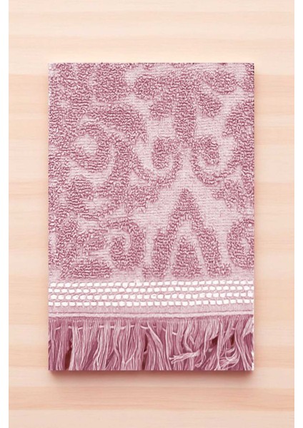 2 Parça Jakarlı Banyo Havlu Takımı &#37;100 Pamuklu 90X150 cm Arden Pembe modelleri