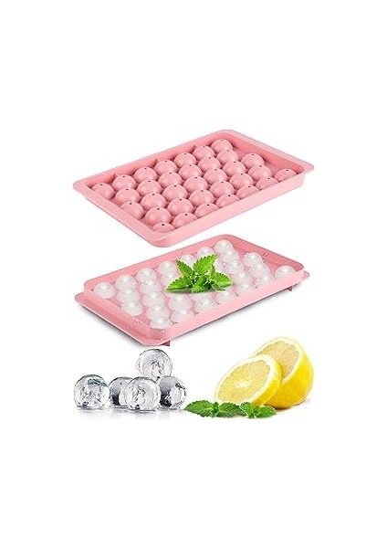 Milano Büyük Küre Buz Kalıbı 33 Adet Buz - Yuvarlak Buz Kalıbı, Shot Bardağı Buz Kalıbı, Barda