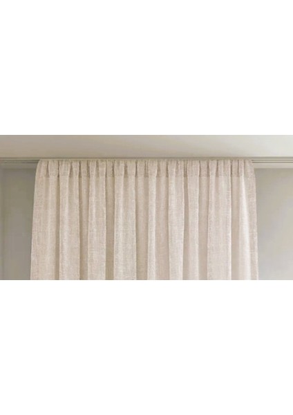 Düz Pilesiz Keten Krem Tül Perde fiyatları
