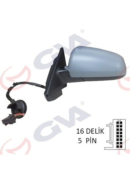 Dış Dikiz Aynası Sol A3 03 Elektrikli Isıtmalı 5 Kapılı Astarlı Asferiklı 5 Fiş VM-010EHAL