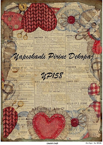 YP158 Country Desenli Kendinden Yapışkanlı Pirinç Dekopaj 29*42