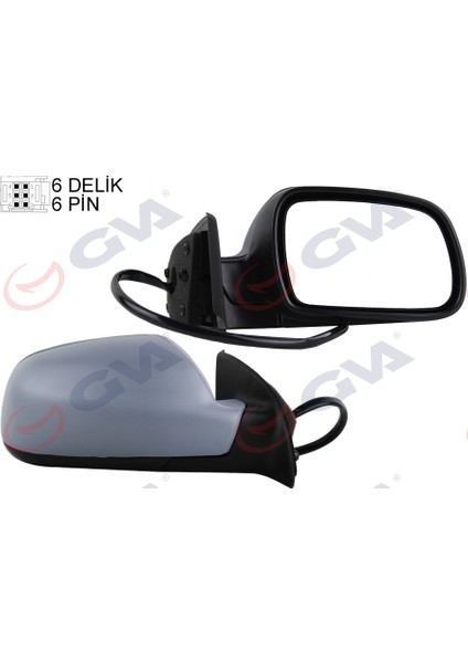 Dış Dikiz Aynası Sağ 307 02 Elektrikli Isıtmalı Astarlı Sensörlü Konveks 6 Fiş VM-207EHPSR
