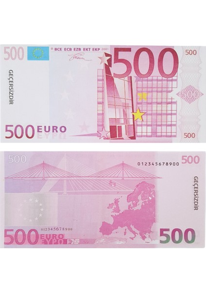 100 Adet 500 Euro Geçersiz Yazılı Para Düğün Nikah Film Parti Şaka Malzemesi