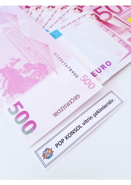 300 Adet 500 Euro Geçersiz Yazılı Para Düğün Nikah Film Parti Şaka Malzemesi fiyatları