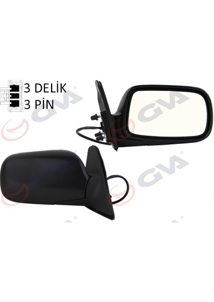 Dış Dikiz Aynası Sağ Corolla 97 Elektrikli Isıtmalı Konveks 3 Fiş VM-278ER