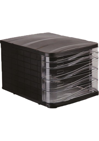 Evrak Rafı Çekmeceli Plastik 5 Li Siyah 4445