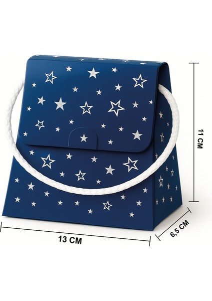 Bymeyla 20 Adet Konsept Özel Tasarım Mavi Yıldız Desenli Hediye Kutusu Çanta Boş Karton Hediye Paketi Hediyelik fırsatları