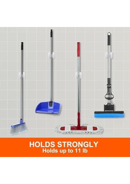 8 Li Kendinden Yapışkanlı Süpürge ve Mop Tutucu - Duvara Monte Matkapsız Paspas Askısı, Ev, Mutfak, Bahçe, Garaj ve Depo Için Duvar Tipi Organizer, Temizlik Gereçleri Düzenleyici modelleri