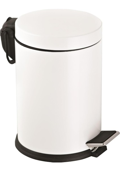 Premium Serisi 3 Litre Hacimli Paslanmaz Banyo-Mutfak Pedallı Çöp Kovası Beyaz