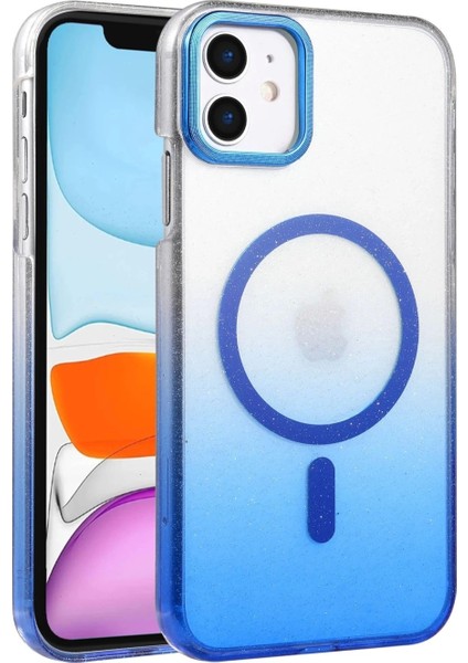 Apple iPhone 12 Glossy Magsafe Kapak - Mavi