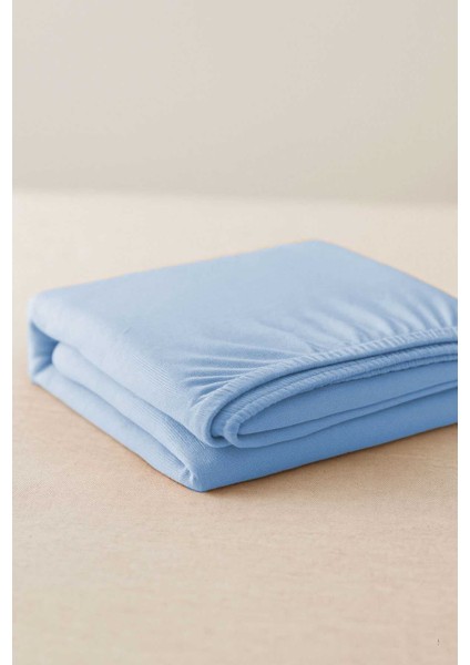 Çift Kişilik Düz Penye &#37;100 Pamuklu Lastikli Çarşaf 180X200 Newsheet Mavi modelleri
