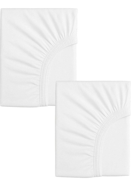 2 Adet 70 x 120 x 20 cm Anne Yanı Lastikli Penye Kumaş Bebek Çarşafı