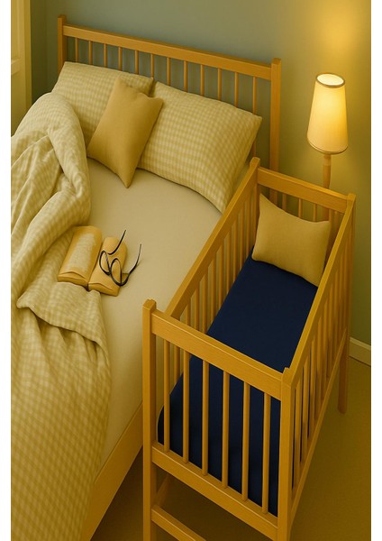 2 Adet 70 x 120 x 20 cm Anne Yanı Lastikli Penye Kumaş Bebek Çarşafı modelleri