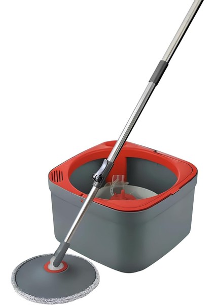 Temiz ile Kirli Suyu Ayıran Otomatik Temizlik Microfiber Döner Başlıklı Mop Seti