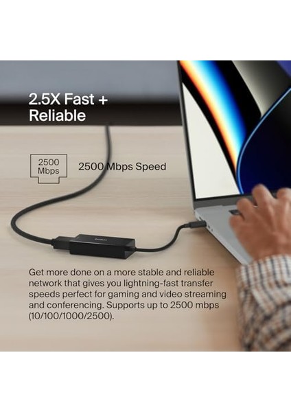 USB Type-C 2.5 GB Ethernet Adaptörü, Usb, Thunderbolt 3 ve 4, Lan Ağ Adaptörü, MacBook Pro/air, iPad Pro, Xps, Surface ve Diğer Usb-C Aygıtlarıyla Uyumlu modelleri