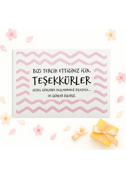 10 X 14 Cm Özel Baskılı Teşekkür Kartı 10 Adet