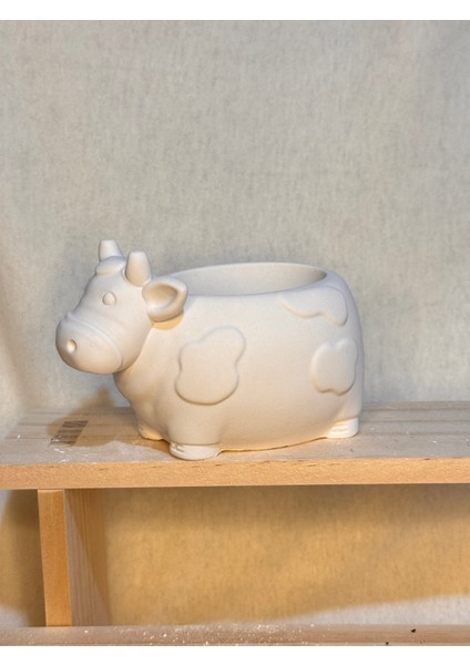 Boyanabilir Inek Seramik Saksı – Güçlendirilmiş Seramik Obje, Dekoratif ve Hobi Için Uygun fırsatları