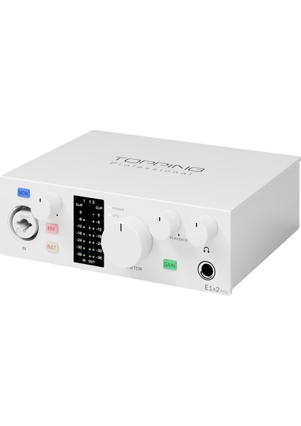 Professional E1X2 Otg | White Yüksek Kalite Usb-C Ses Kartı: 1-Giriş/2-Çıkış 24BIT/192KHZ, 8...600OHM Arası Kulaklıklara Kadar Kullanılabilir. (Pc/mac/ios/android)