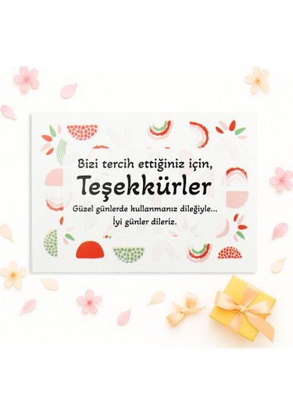 10 X 14 Cm Özel Baskılı Teşekkür Kartı 10 Adet