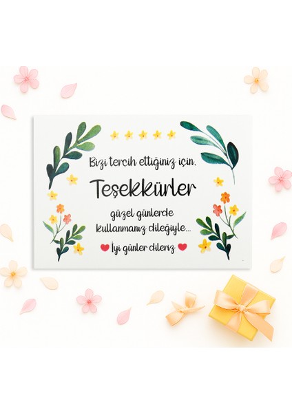 10 X 14 Cm Özel Baskılı Teşekkür Kartı 10 Adet