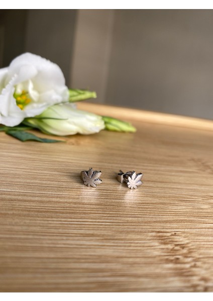 316L Çelik Yaprak Figürlü Küpe