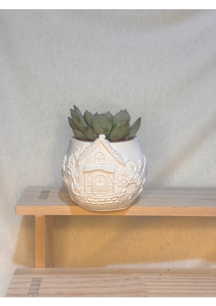 Boyanabilir Kabartmalı Kış Masalı Saksı – Güçlendirilmiş Seramik Dekoratif Obje fiyatları