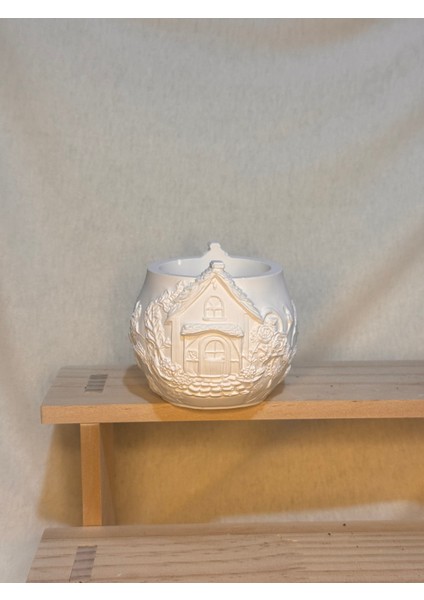 Boyanabilir Kabartmalı Kış Masalı Saksı – Güçlendirilmiş Seramik Dekoratif Obje indirimleri