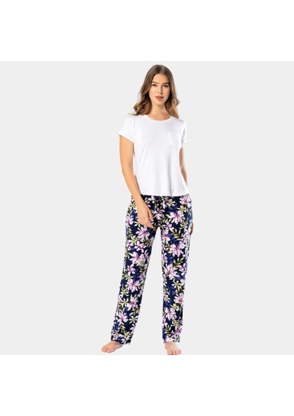 Kadın Dokuma Çiçekli Kısa Kollu Pijama Takım 3336 fiyatları