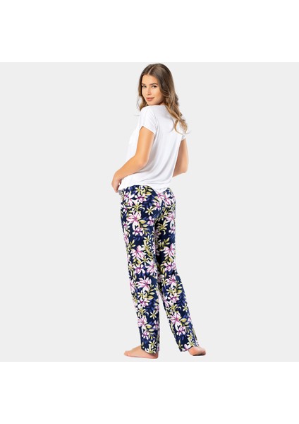 Kadın Dokuma Çiçekli Kısa Kollu Pijama Takım 3336 fırsatları