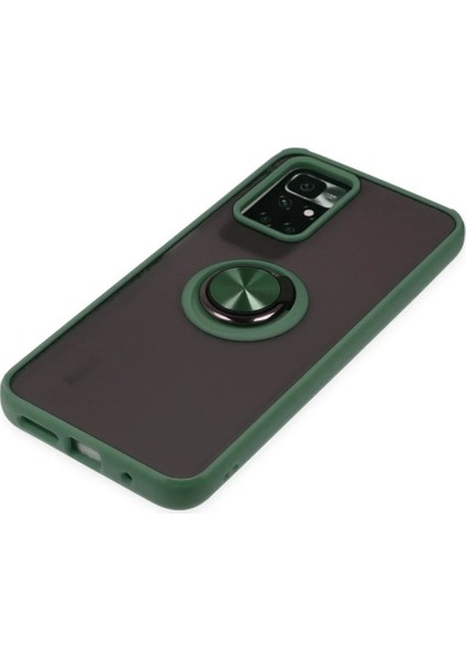 Xiaomi Redmi 10 2022 Kılıf Montreal Yüzüklü Silikon Kapak - Yeşil indirimleri